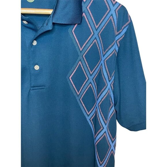 PGA Tour Pro Series Blue Golf Shirt with Diamond Design Sz L - Picture 3 of 8